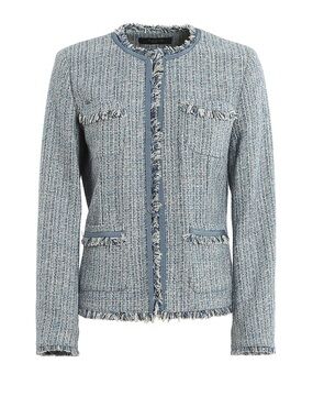 Weekend Max Mara Tubo Jacket Tweed Blazer Workwear Office Size 2